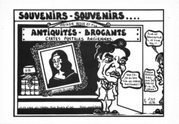 "SOUVENIRS ANTIQUITES BROCANTE" - LARDIE Jihel Tirage 85 Ex. Caricature Politique Michel NOIR Maire De LYON CPM - Autres & Non Classés