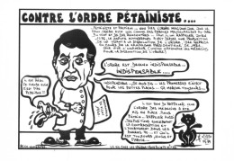 "CLAUDE EVIN "CONTRE L'ORDRE PÉTAINISTE" - LARDIE Jihel Tirage 85 Ex. Caricature Politique CPM - Satirisch