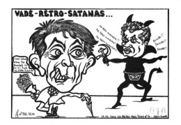 "VADE-RETRO-SATANAS...." - LARDIE Jihel Tirage 100 Ex. Caricature Politique Franc-maçonnerie - CPM - Sátiras