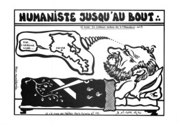 " Charles HERNU HUMANISTE JUSQU'AU BOUT" 2/4 - LARDIE Jihel Tirage  85 Ex. Caricature Politique Franc-maçonnerie CPM - Philosophy