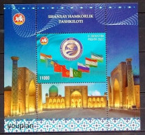 Uzbekistan 2022, Summit Samarkand Flags, MNH S/S - Oezbekistan