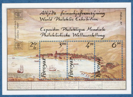 Faroyar Faeroer 1986 Thorshavn Harbor Painting, Christian Rosenmeyer Hafnia Exhibition MNH - Philatelic Exhibitions