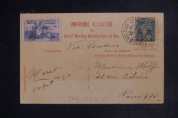 FRANCE - Vignette Guynemer Surchargée Du Meeting De Buc Sur Carte Postale (Aviateurs) Pour Paris En 1920  - L 152522 - 1927-1959 Covers & Documents