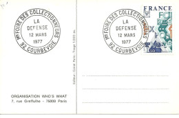 CPM CACHET 1ERE FOIRE DES COLLECTIONNEURS 1977 92 COURBEVOIE - Temporary Postmarks