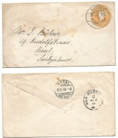 British India Stationery PSE 2S6p Simple Usa Kotagiri 3jan1899 To Suisse 20jan VIA SEA POST MAIL OFFICE 6JAN99 - 1882-1901 Imperium