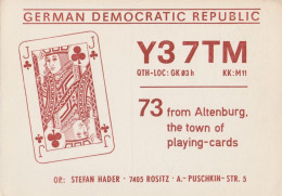 CARTES à JOUER / PLAYING CARDS Sur CARTE QSL / RADIOAMATEUR - ALTENBURG / EAST GERMANY -  1983 - RRR ! (an720) - Cartes à Jouer