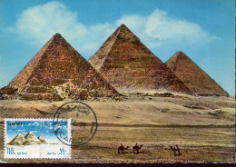 X0653 Egypt, Maximum 1974 The Giza Pyramids,    Egiptology, - Covers & Documents