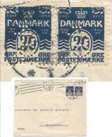 Danmark Perfin "LB" Regular Issue O.20 (pair) Denske Landmandsbank Hypotek Vekselbank Kobenhavn 7may1913 X Suisse - Emissioni Locali