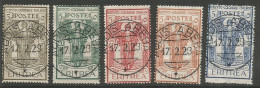 Eritrea Italy Colony Era - 1926 Istituto Coloniale #108/112  - NON Cpl 5v Set - Used - Eritrea
