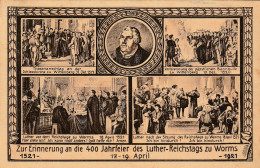 DE575  - WORMS  -  ZUR ERINNERUNG AN DIE  400 JAHRFEIER - REICHSTAGS ZU WORMS 17. - 19. APRIL  1521  -  LUTHER   - 1921 - Worms