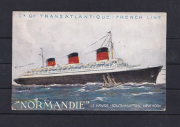 JOLIE CARTE POSTALE DE 1935.PAQUEBOT NORMANDIE.DES ETATS UNIS POUR LA FRANCE.. INTERESSANTS - Non Classificati