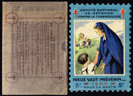 FRANCE - 1935 Timbre Antituberculeux Grand Format 5fr - Neuf - Avec Enveloppe D'origine (défaut) - Tegen Tuberculose