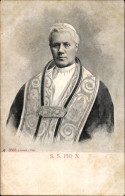 CPA Papst Pius X., Giuseppe Melchiorre Sarto, Porträt - Personajes Históricos