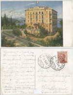 Hotel Excelsior In Laurana Istria Lovran Croatia - Italy ADM Era Color Pcard 8aug1924 To Italy - Kroatië