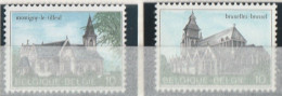 M 1481) Belgien 1984 Mi# 2191, 2190 **: Martins-Kirche In Montigny, Notre Dame In Brüssel - Kerken En Kathedralen