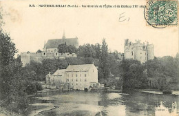 49 - Montreuil-Bellay - Vue Générale De L'Église Et Du Château - Oblitération Ronde De 1907 - CPA - Voir Scans Recto-Ver - Montreuil Bellay