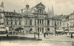 49 - Angers - Place Du Ralliement, Le Théâtre - Animée - Oblitération Ronde De 1928 - CPA - Voir Scans Recto-Verso - Angers