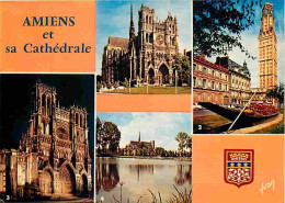 80 - Amiens - Multivues - Blasons - Fleurs - Automobiles - CPM - Voir Scans Recto-Verso - Amiens