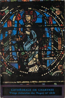 28 - Chartres - Intérieur De La Cathédrale Notre Dame - Vitraux Religieux - Vierge Avec L'Enfanl-Jésus - Adoration Des M - Chartres