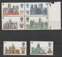 M 1478) GB 1969 Mi# 516-521 **: Kathedrale Durham York Edinburgh Canterbury London - Eglises Et Cathédrales