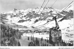 ABIP4-74-0344 - MEGEVE - Le Telepherique Du Mont D'Arbois Et La Piste Des Pylones -Panorama Sur Megeve Dominee  - Megève