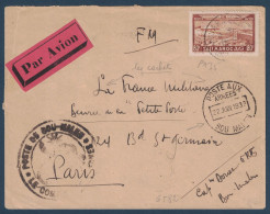 CACHET MILITAIRE POSTE AUX ARMÉES BOU MALEN De 1933 Sur LETTRE FM PAR AVION Pour LA PETITE POSTE PARIS FRANCE - Storia Postale