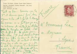 NORVEGE CARTE 35c NARVIK POUR MEYRUEIS ( LOZERE ) DE 1956 LETTRE COVER - Lettres & Documents