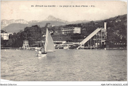 ABMP1-74-0037 - EVIAN-LES-BAINS - La Plage Et La Dent D'Oche  - Evian-les-Bains