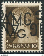 AMG. VG. - Imperiale Cent. 10 Doppia Soprastampa Di Cui Una Capovolta - Mint/hinged