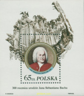 715020 MNH POLONIA 1985 3 CENTENARIO DEL NACIMIENTO DE J.S. BACH CON SOBRECARGA EN POLACO - Nuevos