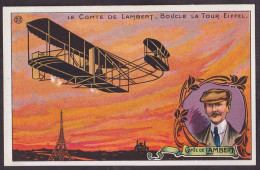CPA Aviation Aviateur Publicité Publicitaire Chicorée LERVILLES Bouchain Cambrai Non Circulé Comte Lambert Tour Eiffel - Aviateurs