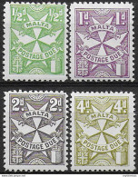 1967-70 Malta Postage Due Stamps 4v. MNH SG N. D28/D31 - Andere & Zonder Classificatie