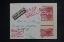 FRANCE  - Enveloppe 1ère Liaison Postale Air Bleu Nantes /Paris En 1935  - L 152541 - 1927-1959 Covers & Documents