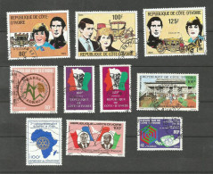 CÔTE D'IVOIRE N°580 à 582, 588, 590, 591, 603, 604, 612, 619 Cote 4.85€ - Côte D'Ivoire (1960-...)