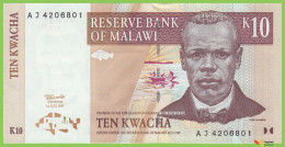 Voyo MALAWI 10 Kwacha 1997 P37 B137a AJ UNC Politics - Malawi