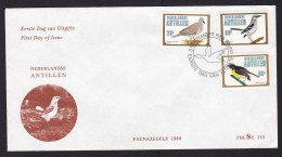 Dutch Antilles: FDC First Day Cover, 1980, 3 Stamps, Bird, Birds, Pigeon, Animal (minor Crease) - Curaçao, Antille Olandesi, Aruba