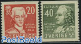 Sweden 1942 National Museum 2v, Mint NH, History - Kings & Queens (Royalty) - Art - Museums - Nuovi