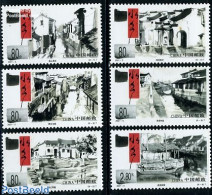 China People’s Republic 2001 Water Town 6v, Mint NH, Transport - Ships And Boats - Art - Bridges And Tunnels - Nuevos