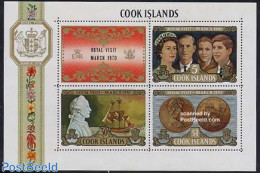 Cook Islands 1970 Royal Visit S/s, Mint NH, History - Transport - Various - Explorers - Kings & Queens (Royalty) - Shi.. - Explorateurs