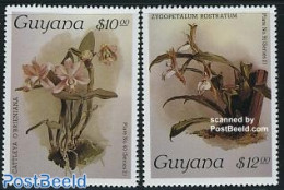 Guyana 1988 Orchids 2v, Mint NH, Nature - Flowers & Plants - Orchids - Guyana (1966-...)