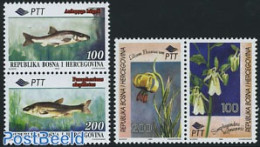 Bosnia Herzegovina 1995 Flora & Fauna 2x2v, Mint NH, Nature - Fish - Flowers & Plants - Fishes