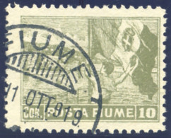 ITALY ITALIA FIUME 1919 POSTA FIUME 10 CORONE (Sass. 56) USATO OFFERTA! - Fiume