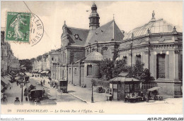 ADTP1-77-0012 - FONTAINEBLEAU - La Grande Rue Et L'église  - Fontainebleau