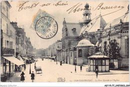 ADTP1-77-0013 - FONTAINEBLEAU - La Rue Grande Et L'église  - Fontainebleau