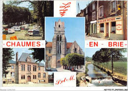 ADTP11-77-0927 - CHAUMES-EN-BRIE - Le Terrain De Camping - La Rue Couperin - L'église St-pierre - L'hôtel-de-ville  - Autres & Non Classés