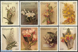 Guyana 1986 Orchids 8v, Mint NH, Nature - Flowers & Plants - Orchids - Guyana (1966-...)