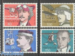 Switzerland 1977 Air Pioneers 4v, Mint NH, Transport - Aircraft & Aviation - Unused Stamps