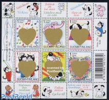 Finland 1998 Valentine S/s, Mint NH, Nature - Performance Art - Various - Cats - Dogs - Elephants - Music - Staves - G.. - Unused Stamps