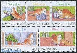 New Zealand 1991 THINKING OF YOU 5V, Mint NH, Nature - Cats - Nuevos