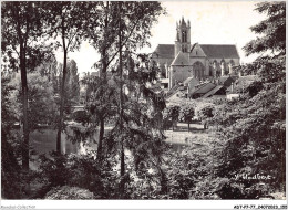 ADTP7-77-0639 - MORET-SUR-LOING - L'église Notre-dame Et Le Loing - Vus à Travers Les Sapins  - Moret Sur Loing